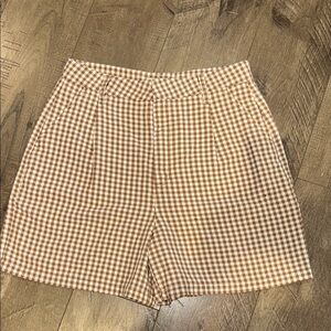 BRIXTON VICTORY TROUSER HIGH WAISTED PLEATED SHORTS PLAID SIZE 28